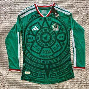 adidas Mexico Green Long Sleeve Soccer Jersey